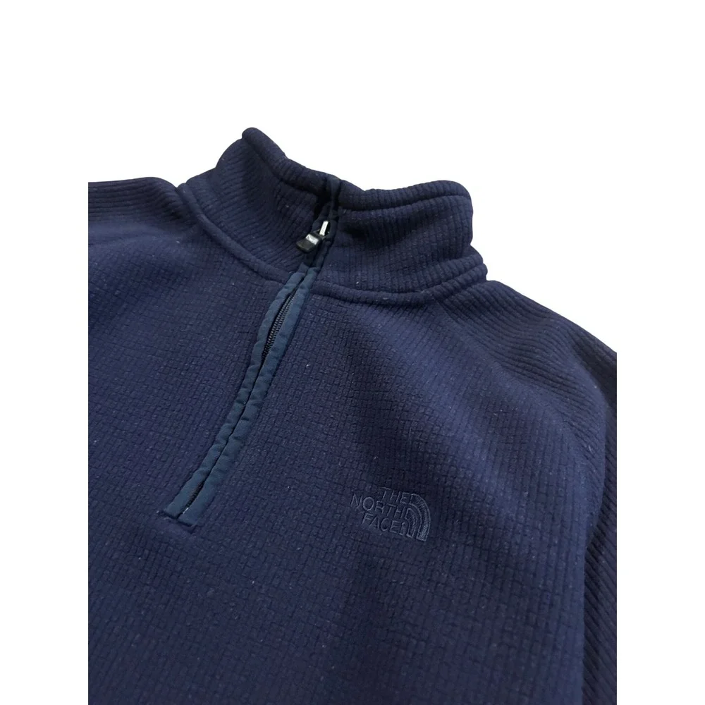 The‎ North Face Mens Small Quarter Zip Fleece Pullover Navy Blue Jacket T93L1G